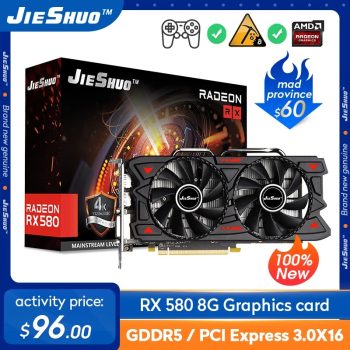 Placa de video RX 580 8GB JIESHUO