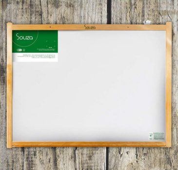 Quadro Branco Standard, Souza & Cia, 6152, Moldura de Madeira, 50x40