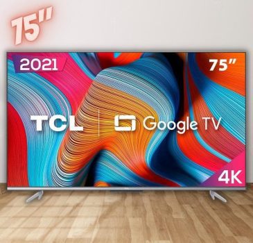 Smart TV Android 75" TCL Led 4K UHD 75P725 HDR10 Bluetooth Google Assistant Borda Ultrafina Wi-Fi 3 HDMI 2 USB