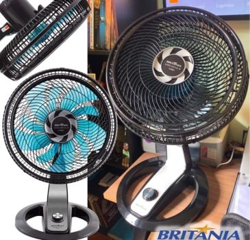 Ventilador de Mesa 47cm Britania BVT495PA Super Ventus 10 Preto 3 Velocidades - 220V
