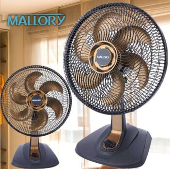 Ventilador de Mesa, TS40+, Preto/Dourado, 220v, Mallory