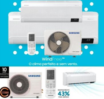 Ar Condicionado Split Inverter Samsung WindFree 12000 BTU Branco Inverter Frio 220V AR12AVHABWKXNZ