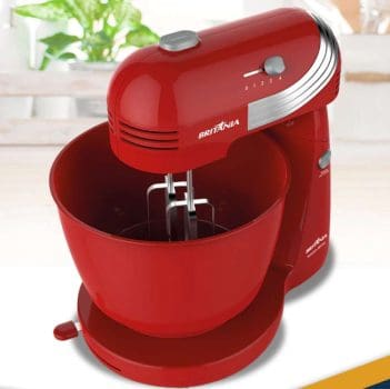 Batedeira Britânia BBT350V com 4 Velocidades - Vermelha/Prata