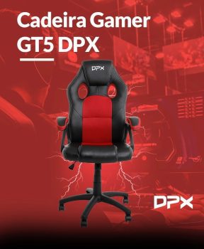 Cadeira Gamer Vermelha Giratória GT5 - DPX