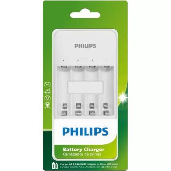 Carregador Philips de pilha recarregável AA e AAA via Micro-USB SCB3400NB/59