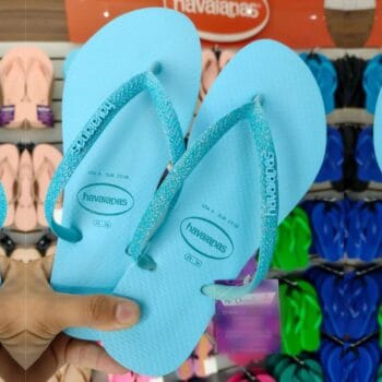 Chinelo Slim Glitter Neon, Havaianas, Feminino