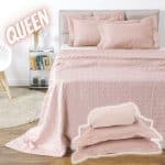 Colcha Cobre Leito Queen Boutis com 2 Porta Travesseiros - Home Basics