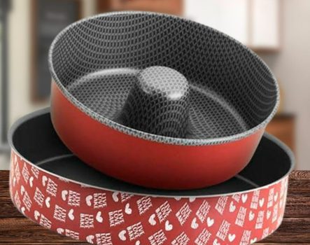 Conjunto de Assadeiras 2 Peças Enjoy em Alumínio com Revestimento Antiaderente - Vermelho