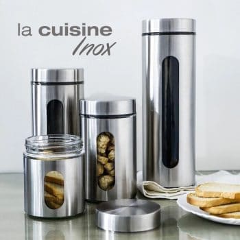 Conjunto De Porta Mantimentos 4 Peças Em Vidro E Inox - Casual Home