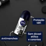 Desodorante Antitranspirante Roll On NIVEA Men Invisible for Black & White Fresh 50ml, Nivea, Branco