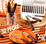 Faqueiro De Madeira Para Churrasco Kangoo 12 Peças - Basic+