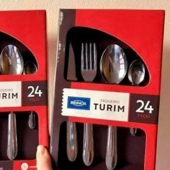 Faqueiro Turim 24 Pcs Compacto Brinox Aço Inox