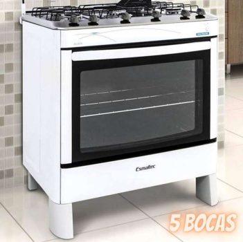 Fogão 5 Bocas Esmaltec Ágata - Acendimento Automático Branco