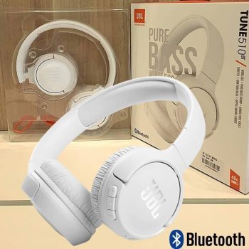 Fone de Ouvido Bluetooth JBL! Tune 510BT Pure Bass Branco - JBLT510BTWHT