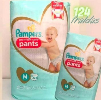 Fralda Pampers Pants Premium Care M 124 unidades