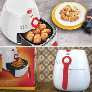 Fritadeira Elétrica sem Óleo/Air Fryer Walita - Philips Daily RI9217 Branca com Timer