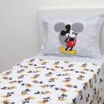 Jogo de Cama Solteiro Mickey 3 Peças 100% Algodão - Casa e Conforto + Disney