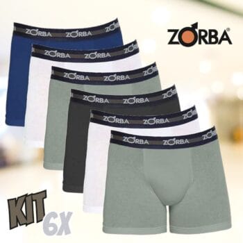 Kit 6 Cueca Boxer Zorba Algodao Max 702 - Sortida