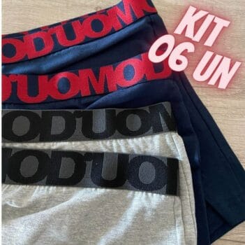 Kit 6 Cuecas Boxer Algodão, Duomo, Masculino