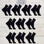 Kit com 10 Pares de Meia Cano Alto Longo Sport Preta Algodão