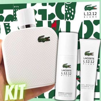 Kit Lacoste L12.12 Blanc Eau de Toilette de 100 ml + Deo Parfum de 150ml + Shower Gel de 50ml