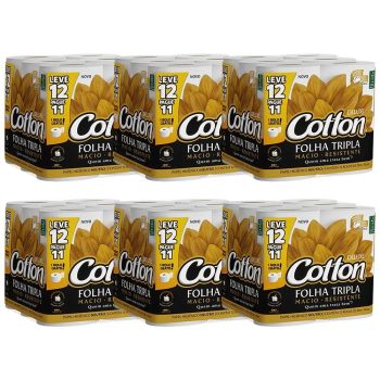 Papel Higiênico Deluxe Cotton Folha Tripla - 72 Unidades