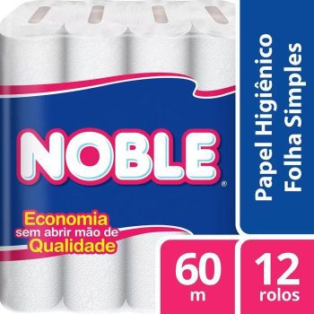 Papel Higiênico Folha Simples Noble Neutro 12 Rolos De 60M