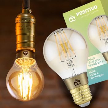 Smart Lâmpada Retrô Wi-Fi Positivo Casa Inteligente Filamento LED 7W Bivolt - Compatível com Google e Alexa