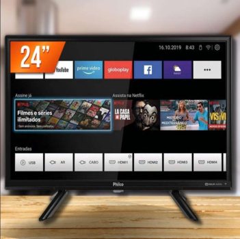 Smart TV LED 24" Philco PTV24G50SN Conversor Digital HD com 2 HDMI