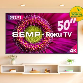Smart TV LED 50" Semp 50RK8500 RokuUHD HDR Wifi Dual Band 4 Hdmi 1 USB