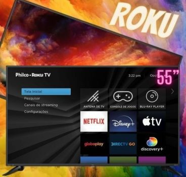 Smart TV LED 55" 4K Philco PTV55G52R2C Roku TV com Dolby Audio, HDR10 e Processador Quad-core