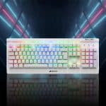 Teclado Gamer Sharkoon Shark Skiller Mech SGK3, RGB, Switch Kailh Red, Branco - SKILLER-SGK3-RGB-red