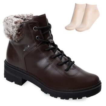 Bota fashion Coturno Detalhe Pelo, Dakota, feminino