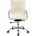 Cadeira de Escritorio Esteirinha Giratoria com Pes Cromados Branca - Office Basics
