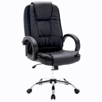 Cadeira de Escritório Presidente Reclinável Preta – Office Basics