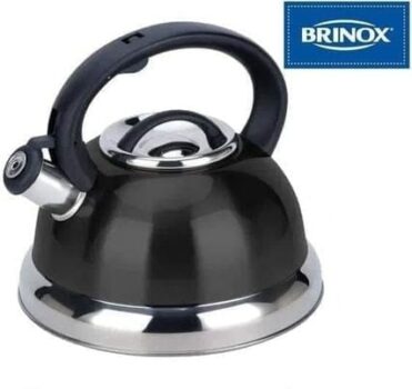 Chaleira Brinox Inox com Apito Preto 2,7L Roma