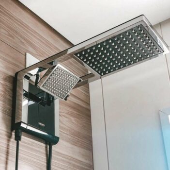 Chuveiro Acqua Duo 127V 5500W, Lorenzetti, 7510106, Preto/Cromado, Pequeno