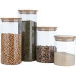 Conjunto de Potes de Vidro 4 Peças 700 mL / 1000 mL / 1300 mL / 1700 mL - Casual Home