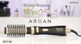 Escova Rotativa Mondial Argan ER-11 1000W - Black Gold