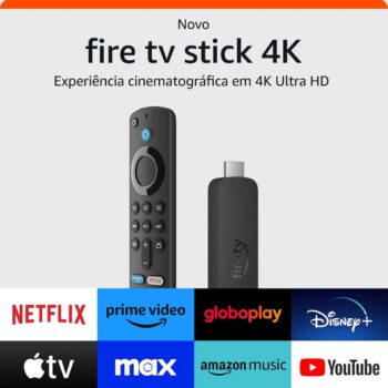 Fire TV Stick 4K, Streaming com Dolby Vision, Atmos e Suporte a Wi-Fi 6, Com Alexa e Comandos de TV, Preta - B0BTG69VP8