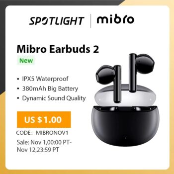 Fone de ouvido Bluetooth Mibro Earbuds 2