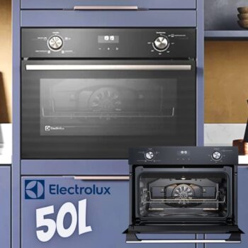 Forno Elétrico de Embutir Electrolux de Convecção - com Timer 50L Preto PerfectCook360 OE4EH Efficient
