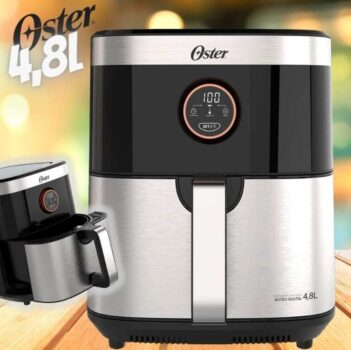 Fritadeira Oster Sem Óleo 2 em 1 Black, 4,8L, 220V, Inox/Preto, 1500W, OFRT660