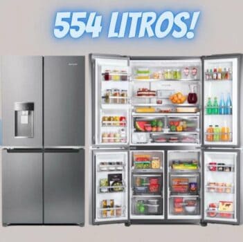 Geladeira Brastemp Frost Free Side Inverse 3 Portas A+++ 554 litros cor Inox - BRO85AK