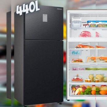 Geladeira Frost Free Samsung RT43 com POWERvolt Inverter Duplex 440L Black Inox Look - BIVOLT