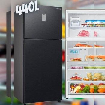 Geladeira Samsung Evolution RT44 com POWERvolt Inverter Duplex 440L Black Inox Look