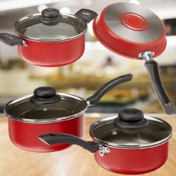 Jogo de Panelas Ruby, 4Pcs, Brinox, Vermelho