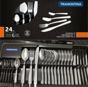 Jogo de Talheres 24 Peças Tramontina Búzios 23799071 Inox