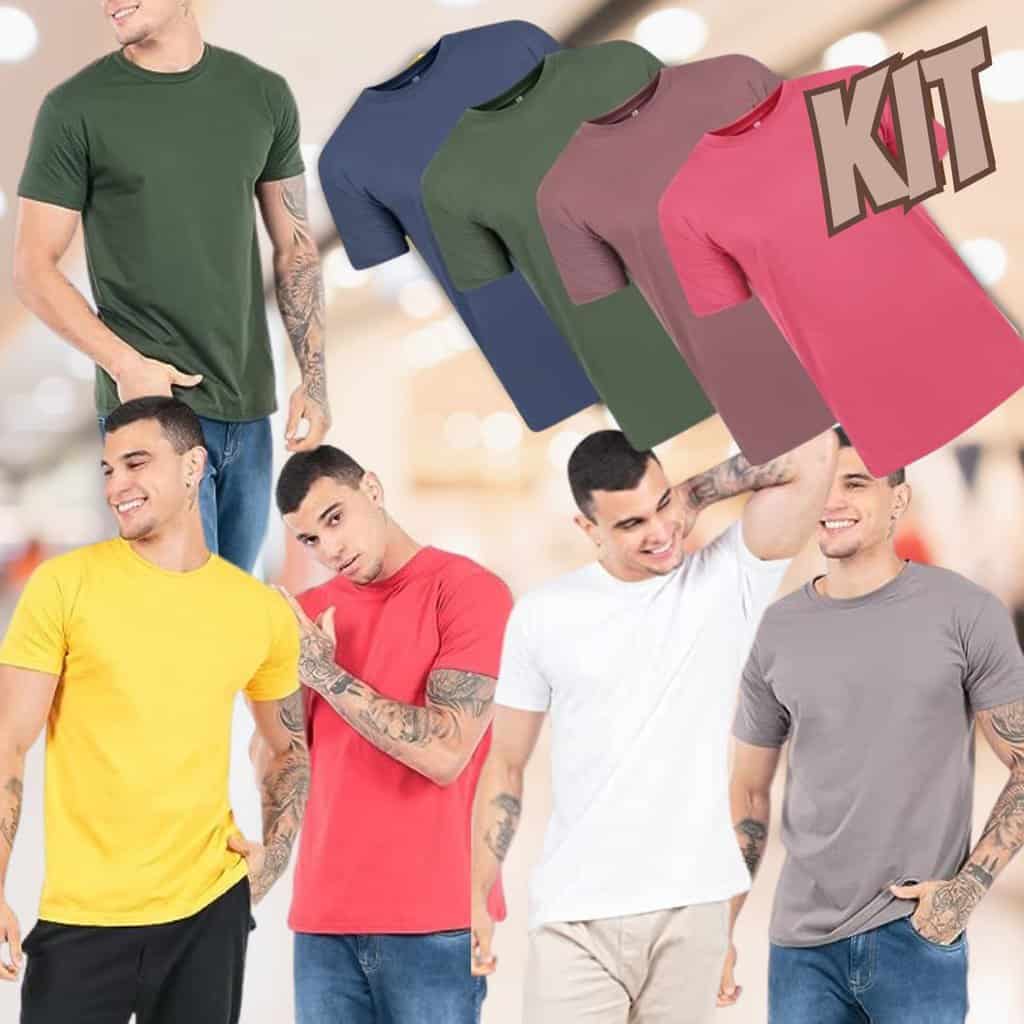 Kit 4 Camisetas 100% Algodão 30.1 Penteadas