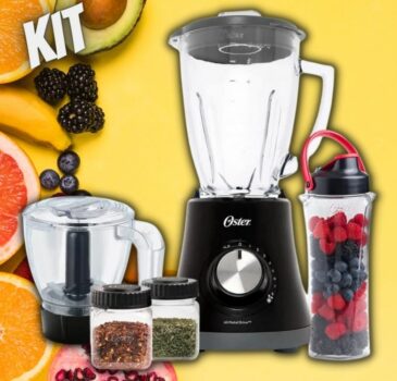 Kit Super Chef Preto - Liquidificador e Acessórios - Oster